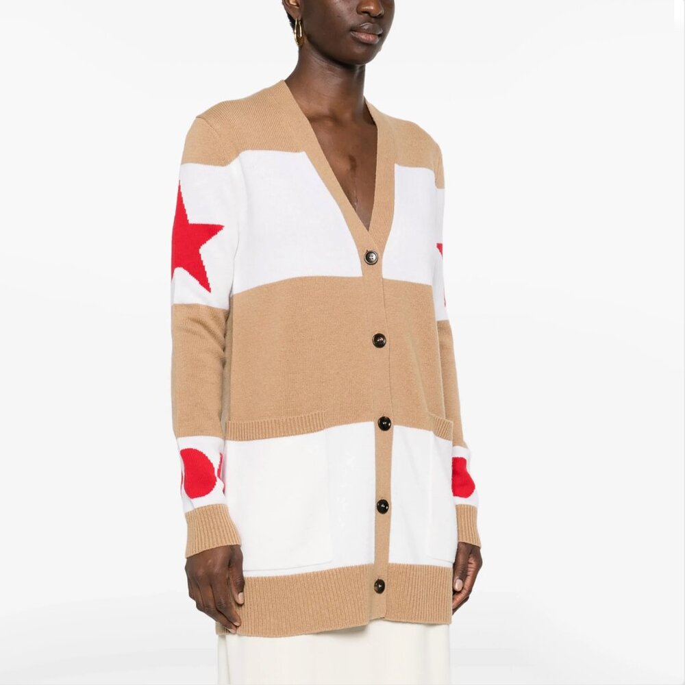 NWT Max Mara "Valido" 1951 Cardigan in Camel Stripe, size Small